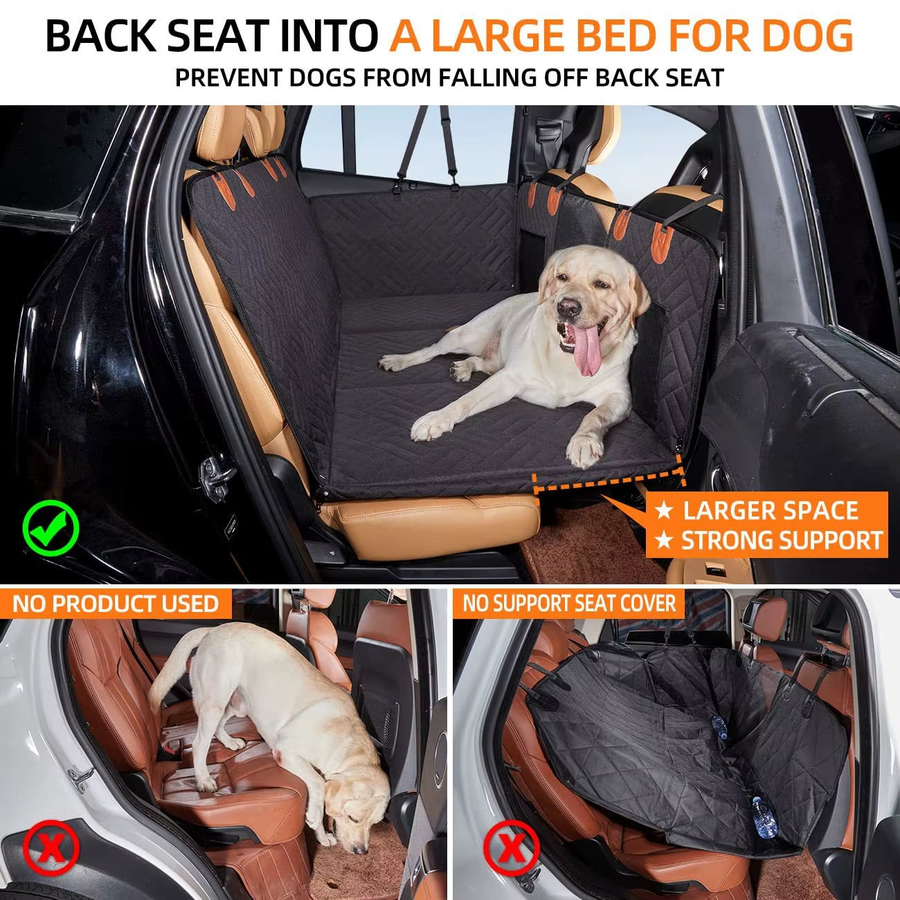 Modern Luxury Pets Car Seat Cover Waterproof Scratchproof Nonslip Breathable Dog Back Seat for Pet Travel Soft Print Pattern