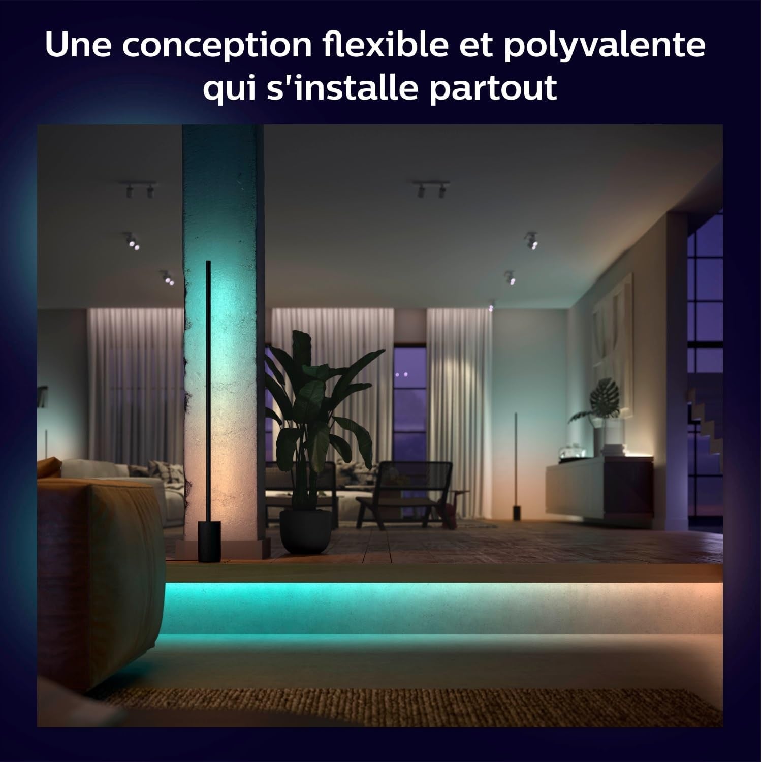 White & Color Ambiance, Ruban LED Couleur Intérieur, V4, Base, Extensible, Bande Led RGB Avec Bluetooth, Compatible Avec Alexa, Google Assistant Et Apple Homekit
