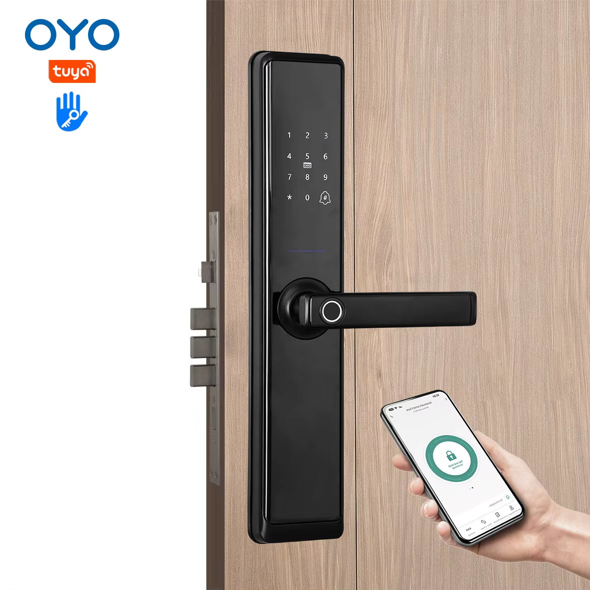 OYO Password Apartment Room Door Lock Electronic Handle Tuya Ttlock Digital Inteligentes Fingerprint Smart Lock with Wifi