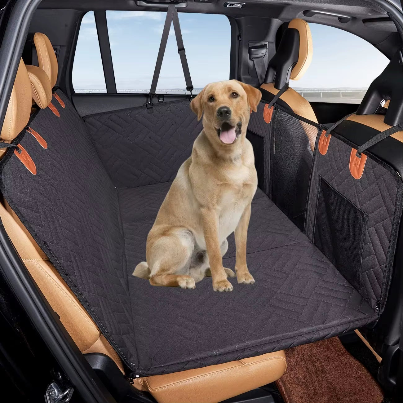 Modern Luxury Pets Car Seat Cover Waterproof Scratchproof Nonslip Breathable Dog Back Seat for Pet Travel Soft Print Pattern