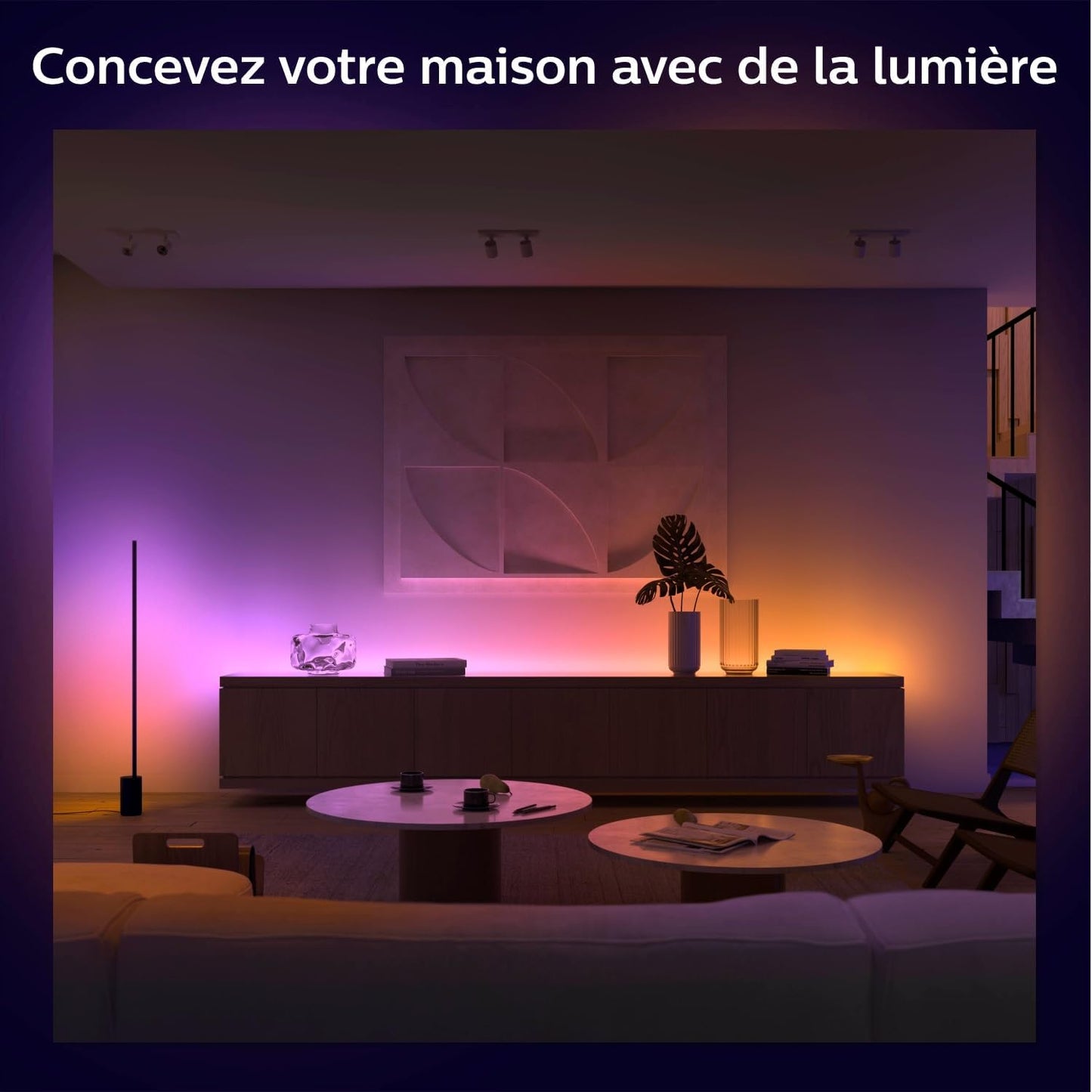 White & Color Ambiance, Ruban LED Couleur Intérieur, V4, Base, Extensible, Bande Led RGB Avec Bluetooth, Compatible Avec Alexa, Google Assistant Et Apple Homekit