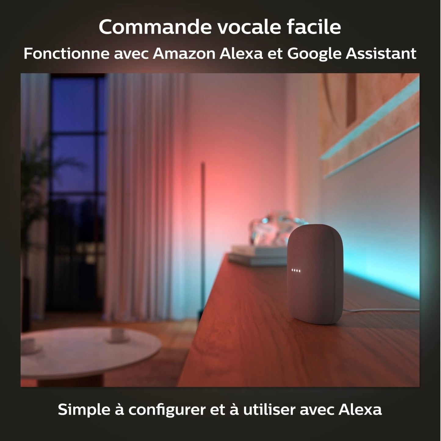 White & Color Ambiance, Ruban LED Couleur Intérieur, V4, Base, Extensible, Bande Led RGB Avec Bluetooth, Compatible Avec Alexa, Google Assistant Et Apple Homekit