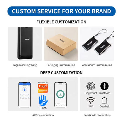 OYO Password Apartment Room Door Lock Electronic Handle Tuya Ttlock Digital Inteligentes Fingerprint Smart Lock with Wifi