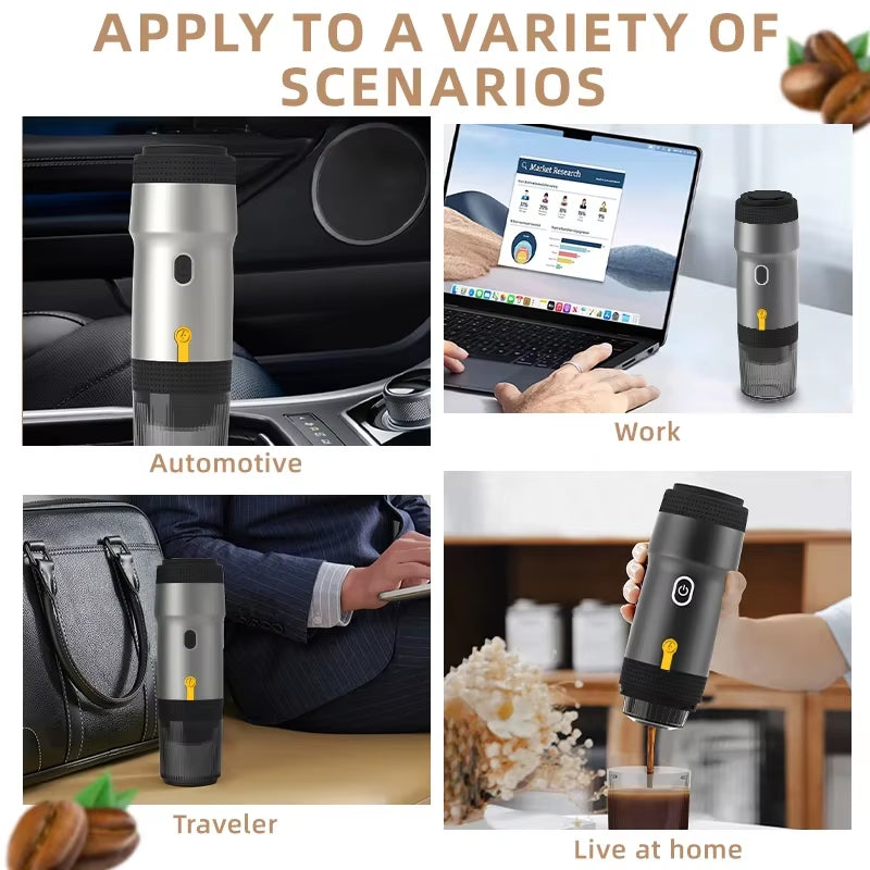 Xiaomi Wireless Electric Portable Espresso Coffee Machine for Car & Home Camping Coffee Maker 3-In-1 Capsule Powder Travel Coffe