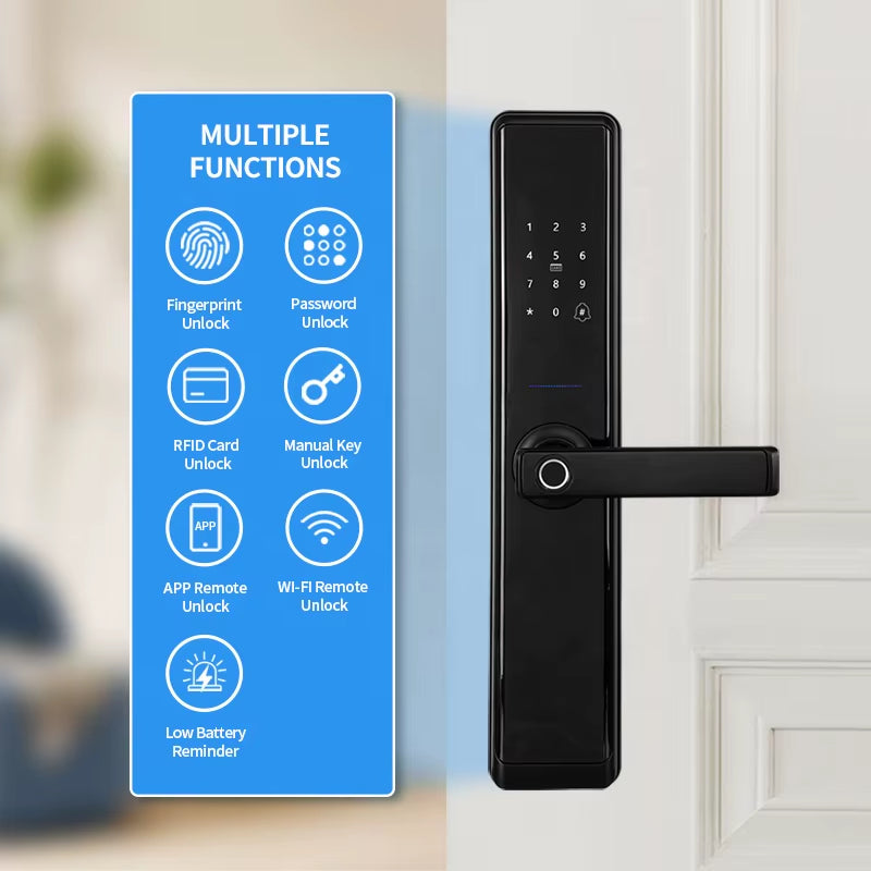 OYO Password Apartment Room Door Lock Electronic Handle Tuya Ttlock Digital Inteligentes Fingerprint Smart Lock with Wifi